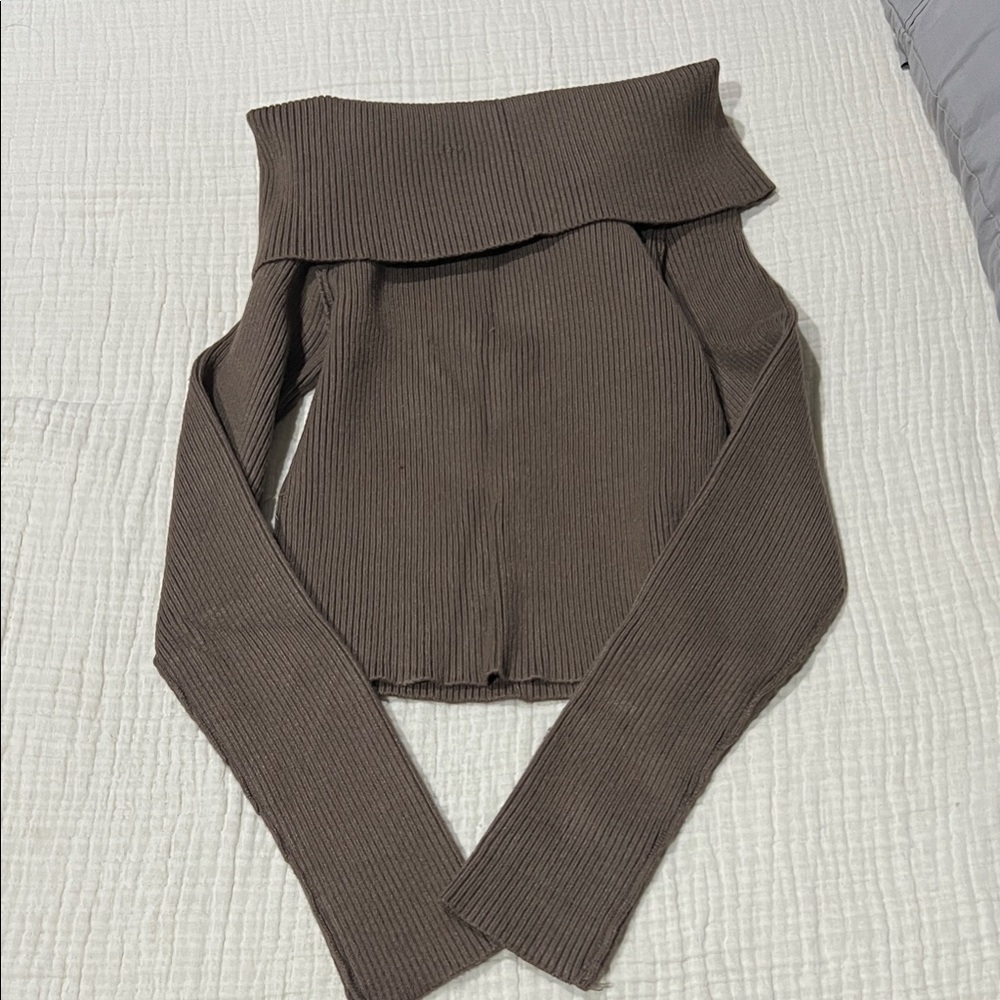 Forever 21 Chocolate Off-Shoulder Sweater